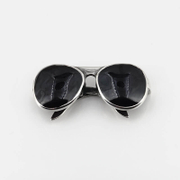 Colgante de acero inoxidable con gafas redondas retro