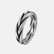 Anillo de acero inoxidable con pelo trenzado