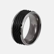 Black Stripe Stainless Steel Ring