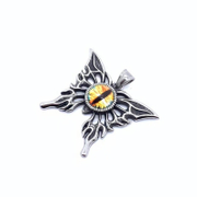 Butterfly Stainless Steel Gemstone Pendant