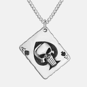 Pik-Ass-Totenkopf-Anhänger aus Edelstahl