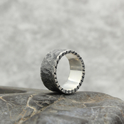 Wide Hammered Sterling Silver Ring