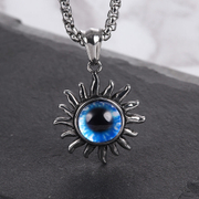 Evil Eye Sun Stainless Steel Pendant