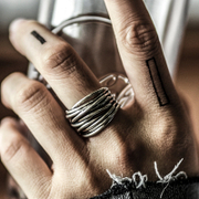 Irregular Lines Multilayer Winding Ring