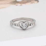 Heart Stainless Steel Zircon Women Ring