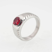 Anello di fidanzamento in acciaio inossidabile con gemma minimalista
