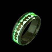 Bat Pattern Stainless Steel Luminous Ring
