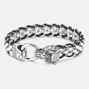 Wolf Head Stainless Steel Men's Bracelet