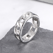 Simple Cuban chain stainless steel men's ring