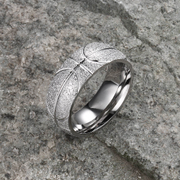 Engraved Basketball Pattern Frosted Stainless Steel Ring