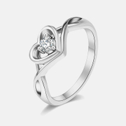 Heart Stainless Steel CZ Stone Women Ring