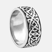 Anillo de acero inoxidable con tótem vikingo cuadrado para hombre