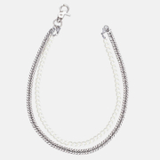 Collier de perles en acier inoxydable amovible multicouche