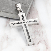 Bible Cross Stainless Steel Pendant