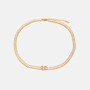 Geometric Square Zircon Stainless Steel Choker Chain