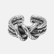 Mochi Rope Sterling Silver Open Men's ring