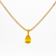 Birthstone Waterdrop Zircon Stainless Steel Necklace