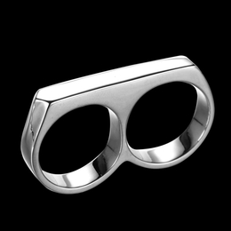 Simple Double Rings Stainless Steel Ring