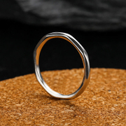 Diamond-Faceted Sterling Silver Couple Ring