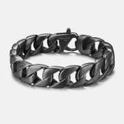 Boiled Black Chain Stainless Steel Men's Bracelet