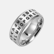 Letter Stainless Steel Spinner Ring