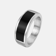 Anneau en acier inoxydable époxy noir
