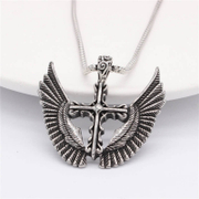 Angel Wing Cross Stainless Steel Pendant