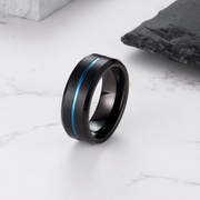 Two-tone Matte Tungsten Steel Men's Ring