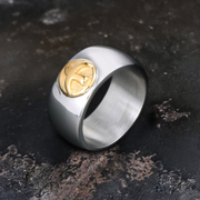 Golden Flying Bird Stainless Steel Men's Ring