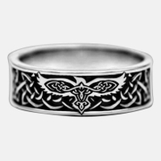 Celtic Knot Raven Stainless Steel Viking Ring
