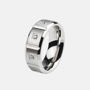 Stilvoller Diamant-CZ-Ring aus Edelstahl