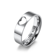 Heart Shaped Hollow Stainless Steel Couple Ring
