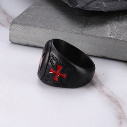 Classic Templar Cross Stainless Steel Men's Ring