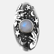 Moonstone Magic Starry Sky Copper Women's Ring