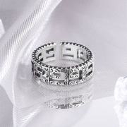 Vintage Pattern Hollow Sterling Silver Ring