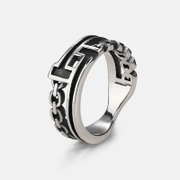 Geometric Chain Stainless Steel Ring