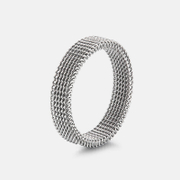 Simple Braided Stainless Steel Pinky Ring