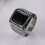Bague pour homme en acier inoxydable motif viking