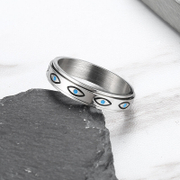 Watching You Stainless Steel Spinner Eye Ring