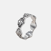 Vintage Shield Pattern Stainless Steel Ring