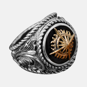 Golden Sun Sterling Silver Men's Ring
