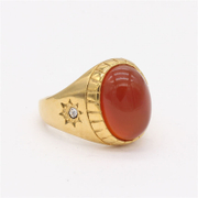 Simple Sun Stainless Steel Gemstone Ring