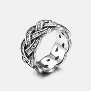 Winding Hollow Stainless Steel CZ Ring