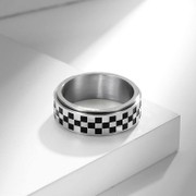 Check Flag Stainless Steel Spinner Ring