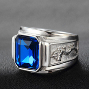 Simple Square Zircon Stainless Steel Ring