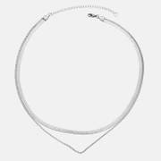Collier en acier inoxydable à chaîne double couche serpent
