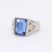 Simple Gem-Set Stainless Steel Men's Ring