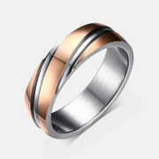 Minimalist Twisted Double Fluted Stainless Steel Ring