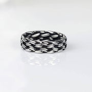 Punk Braided Twist Stainless Steel Ring