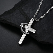 Hiphop Bible Prayer Cross Men's Necklace